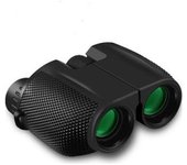 Mini Binoculares 10x25, Binoculares De Bolsillo, Telescopio Plegable Equipado Con Prismas Bak4 Y Fmc, Adecuados Para Adultos Y Niños, -negro
