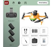 S5s Mini Drone Con Cámara 6k Hd Evitación De Obstáculos Con Láser (3 Baterías - Duración De La Batería: 18 Min - Naranja)