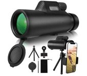 Prismáticos Digitales 12x32, Telescopio Con Cámara Con Dos Grabadoras De Fotografías Y Vídeo Lcd Para Espectáculos De Observación De Aves, Jog - Negro