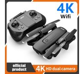 Dron Plegable V12 Con Cámara Dual 4k (1 Batería - Duración De La Batería: 18 Min - Negro)