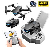 Mini Dron Plegable Ky910 Con Cámara Dual 4k (3 Baterías - Duración De La Batería: 12 Min - Negro)