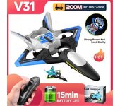 Avión Planeador De Espuma V31, Dron De Control Remoto (duración De La Batería: 15 Min - 2 Baterías - Azul)