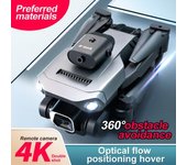 Dron Plegable K6 Pro Con Cámara Esc Dual 4k Evitación De Obstáculos De 360° (2 Baterías - Duración De La Batería: 15 Min - Gris)