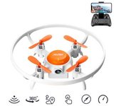 Mini Drone V5 Con Luces Led De Colores Cámara Hd 1080p (duración De La Batería: 12 Min - 3 Baterías - Naranja)