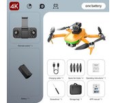 S5s Mini Drone Con Cámara 4k Hd Evitación De Obstáculos Con Láser (1 Baterías - Duración De La Batería: 18 Min - Naranja)