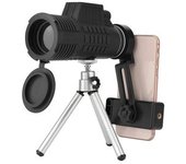 Telescopio Monocular Hd 10-30x50 Monocular De Aumento De Alta Potencia Para Adultos Con Soporte Para Teléfono Inteligente, Trípode Giratorio - Negro