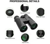 Potentes Prismáticos Para Adultos, Prismáticos Compactos Hd 12x42 Con Lente Bak4 Prism Fmc, Para Observación De Aves, Camping, Caz