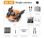 Dron Plegable P11s Con Cámara Única De 8k Evitación De Obstáculos De 360° (3 Baterías - Duración De La Batería: 20 Min - Naranja)