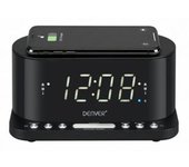 Radio Despertador Con Cargador Inalámbrico Denver Electronics Crq-110 12" Led Usb Negro