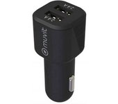 Muvit Cargador móvil coche 2 puertos usb 4.8a negro  for change