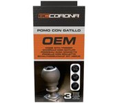 Bc Corona Pomo palanca cambio en piel negra con gatillo 27mm OEM