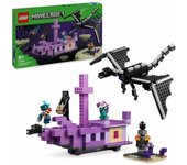 LEGO Minecraft El Dragón Ender y el Barco del End de Juguete de Construcción, Juego de Aventuras con Armas, Regalo Gamer para Niños y Niñas de 8 Años o Más, Figura de Explorador 21264