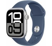 Apple watch Apple Watch Series 10 GPS 42mm Boîtier en Aluminium Argent avec Bracelet Sport Denim M L