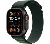 Apple watch Apple Watch Ultra 2 GPS + Cellular 49mm Boîtier en Titane Noir avec Boucle Alpine Vert Fonce Small