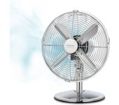 Cecotec Ventilador de Sobremesa EnergySilence 620 RetroDesk. 40 W, Acabado en Cromado, Diámetro 12" con 4 Aspas, 3 Velocidades, Oscilación, Altura ajustable, Máxima seguridad