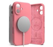 Ringke Silicona magnética [Compatible con MagSafe] Diseñado para el Caso del iPhone 16, se Siente Aterciopelado Ligero Delgado y Lindo teléfono Suave para Mujeres, Hombres - (Rosa, Apple iPhone