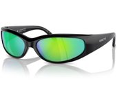 ARNETTE An4302 Catfish - Gafas de sol rectangulares para hombre, Negro reciclado/verde espejo verde, 62 mm