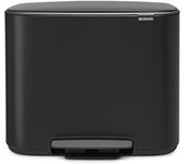 Brabantia - 121104 - Poubelle Bo Pedal Bin, 3 x 11 litres, Noir mat