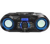 CGV Radio CD portátil - CD SG-1 con efectos de luz LED, reproducción MP3, Bluetooth, radio FM, tarjeta de memoria SD, entrada USB, lector de tarjetas SD