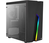 Aerocool BOLT MINI, caja PC MicroATX, ventana lateral, RGB 13, ventilador 12cm, negro