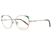 Emilio Pucci Marco de gafas de metal de forma redonda para mujer, tamaño de 54 mm, oro rosa brillante, Oro rosa brillante, 54