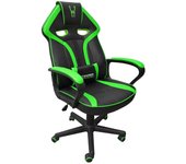 Woxter Stinger Station Alien Green - Silla Gaming Oficina (Gamer, Eje Acero, Levantamiento por pistón Gas, Piel Sintética, Ergonómica, Reposabrazos, Altura Ajustable, Cojín Lumbar)