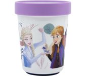 Vaso de plástico azul Disney Elsa y Anna Frozen para niñas 260 ml con base antideslizante