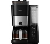 Cafetera de filtro con molinillo integrado - PHILIPS - HD7888/01 - Hasta 10 tazas - 1,25 L - Negra / Plata