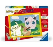 CreArt Kids 18x24cm Pokemon, Kit de peinture par numéros Numéro d'Art, Des 7 ans, 25839, Ravensburger