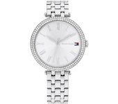 Tommy Hilfiger Reloj con Movimiento de Cuarzo de Tres Manecillas para Mujer con Correa de Acero Inoxidable Plateada, 1782719