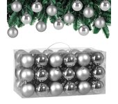 Bolas de navidad Plateadas para árbol Set de 54