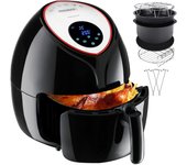 Freidora de aire caliente 9en1 negra 1850W con 9 accesorios
