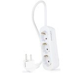 Nanocable Regleta de Enchufes con 3 Tomas Tipo F 1.4 m Blanco