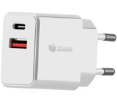 PcCom Essential Cargador USB-C 45W + USB Carga Rápida 3.0 Blanco