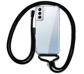 Cool Funda Transparente con Cordón Negro para Samsung Galaxy S21