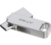 PNY DUO LINK Unidad Flash USB-A/USB-C 128GB Acero Inoxidable