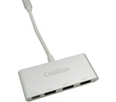 CoolBox COO-HUC3U3PD hub de interfaz USB 3.2 Gen 1 (3.1 Gen 1) Type-C 5000 Mbit/s Aluminio
