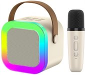 Extralink kids mini karaoke led speaker 1x mic blanco | conjunto de karaoke | altavoz, 1x micrófono, bluetooth, aux, ranura para tarjeta sd, iluminación rgb