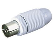 Conector de antena coaxial Hembra Blanco Electro DH. Con blister 10.534/BL/BT 8430552090907