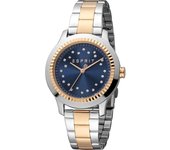 Reloj de pulsera Esprit Joyce - ES1L351M0145 correa color: Gris plata Oro rosa Dial Azul noche Mujer