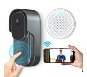 Extralink Timbre de puerta con cámara, vídeo timbre 5 MP 1080p 1440P Full HD, WiFi 2.4G, IP65, compatible con Alexa y Google Assistant, timbre con cámara, detector de movimiento, micro SD, audio de 2