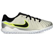 Nike - Bota de fútbol Tiempo Legend 10 Academy Turf Niño, Unisex, Mtlc Silver-Black-Volt, 5,5Y