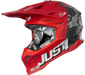 Just1 Casco de Cross  J39 Kinetic Camuflaje Negro-Rojo