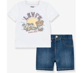 LEVIS KID'S Conjunto 2 prendas camiseta y short vaquero LEVI'S® para bebé blanco