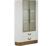 Mauro Ferretti Vitrina de madera blanca y marrón 85x40x160 cm