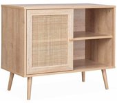 sweeek Armario de madera y caña trenzada 80x39x65,8cm