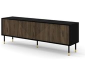 Petits meubles Mueble tv 4 puertas 180 cm estratificado negro