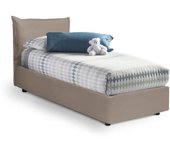 Talamo Italia Cama individual de tela gris tórtola 80x190 cm