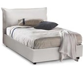 Dmora Cama tamaño queen en ecopiel blanca 120x190 cm