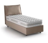 Talamo Italia Cama individual de tela gris tórtola 90x190 cm